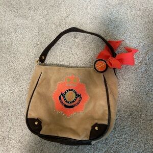 Stylish Tan and Black vintage Juicy Couture shoulder women's Bag